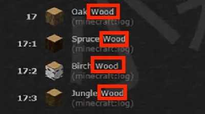 我的世界木头英文名是什么？